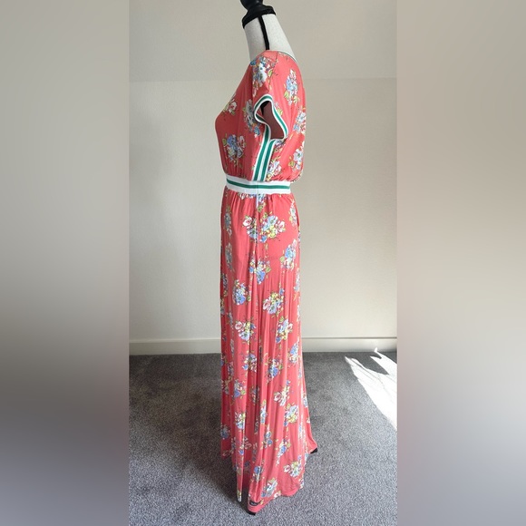 Matilda Jane At Ease Orange Floral Jersey Knit Maxi Dress Womens Size Small - Picture 2 of 12